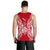 New Caledonia Polynesian Men Tank Top Map Red White - Polynesian Pride