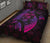 Hawaiian Map Palm Trees Fish Hook Polynesian Quilt Bedding Set Colorful Purple - Polynesian Pride