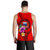 Samoa Polynesian Men's Tank Top - Floral With Seal Red - Polynesian Pride