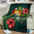 Tonga Polynesian Premium Blanket - Green Turtle Hibiscus - Polynesian Pride