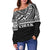 Chuuk Women's Off Shoulder Sweater - Black White Version - Polynesian Pride