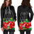 Guam Polynesian Women's Hoodie Dress Black Hibiscus - Polynesian Pride