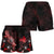 Papua New Guinea Polynesian Women's Shorts - Turtle With Blooming Hibiscus Red - Polynesian Pride