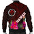 Hawaii Men's Bomber Jacket - Kanaka Maoli With Hibiscus On Polynesian Patterns (RED) - Polynesian Pride