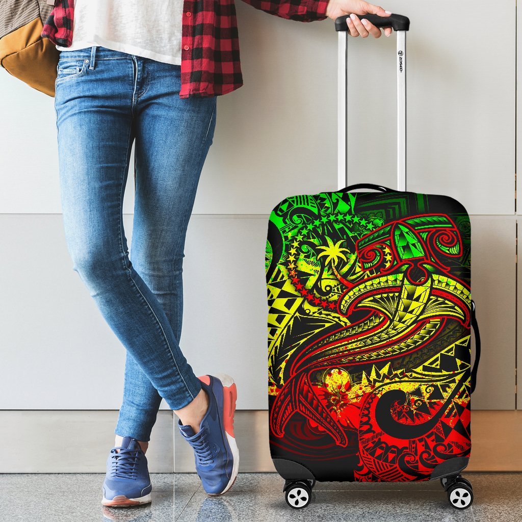 Chuuk Luggage Covers - Reggae Shark Polynesian Tattoo Reggae - Polynesian Pride