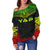 Yap Polynesian Chief Women's Off Shoulder Sweater - Reggae Version - Polynesian Pride