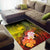 Samoa Area Rug - Humpback Whale with Tropical Flowers (Yellow) - Polynesian Pride