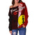 New Caledonia Polynesian Custom Personalised Women's Off Shoulder Sweater - Coat Of Arm With Hibiscus - Polynesian Pride