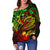 Guam Polynesian Women's Off Shoulder Sweater - Reggae Shark Polynesian Tattoo - Polynesian Pride