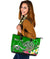 Tahiti Custom Personalised Large Leather Tote Bag - Turtle Plumeria (Green) - Polynesian Pride