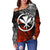 Polynesian Hawaii Kanaka Maoli Women'a Off Shoulder Sweater - Vintage Polynesian Style - Polynesian Pride