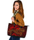 Samoa Leather Tote Bag - Red Shark Polynesian Tattoo - Polynesian Pride