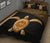 Tahiti Polynesian Quilt Bed Set - Tahiti Flag Turtle Gold Curve Style - Polynesian Pride