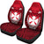 Wallis and Futuna Car Seat Covers - Wallis and Futuna Coat Of Arms Coconut Tree - A02 Universal Fit Red - Polynesian Pride