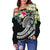 Fiji Polynesian Women's Off Shoulder Sweater - Summer Plumeria (Black) - Polynesian Pride