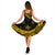 Plumeria Flowers Polynesian Women's Dress - Gold Black Color - Polynesian Pride