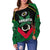 Vanuatu Rugby Off Shoulder Sweater Flag Style - Polynesian Pride