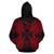 Wallis and Futuna Polynesian All Over Zip up Hoodie Map Red - Polynesian Pride