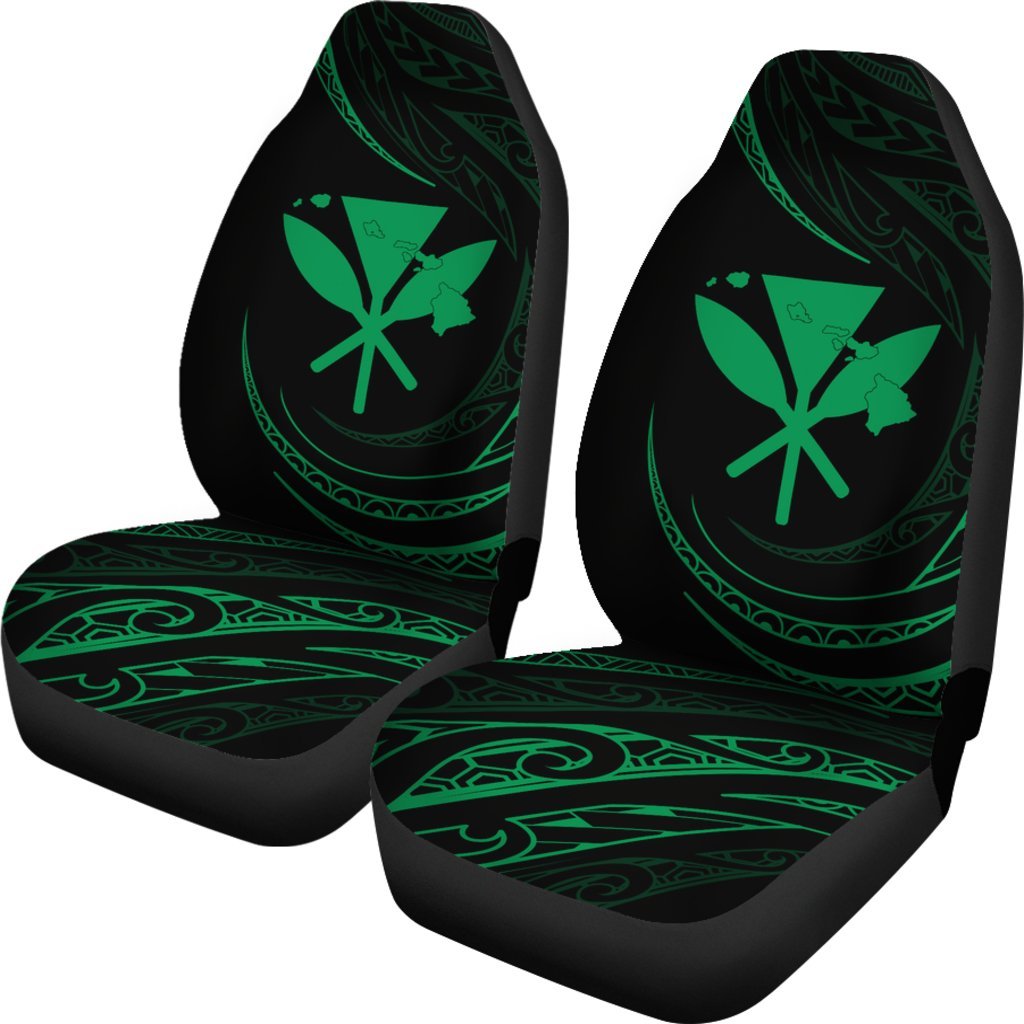 Kanaka Car Seat Covers - Green - Frida Style Universal Fit Black - Polynesian Pride