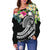 Marshall Islands Polynesian Off Shoulder Sweater - Summer Plumeria (Black) - Polynesian Pride