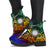 Marshall Islands Custom Personalised Leather Boots - Rainbow Polynesian Pattern - Polynesian Pride