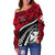 Wallis and Futuna Tapa Women's Off Shoulder Sweater Polynesian Shark Tattoo - Polynesian Pride