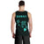 Hawaii Kakau Polynesian Three Turtles Map Men's Tank Top - Turquoise - Polynesian Pride