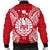 French Polynesia Polynesian Men's Bomber Jacket Map Red White - Polynesian Pride