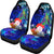 Kosrae Custom Personalised Car Seat Covers - Humpback Whale with Tropical Flowers (Blue) - Polynesian Pride