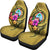 Guam Polynesian Car Seat Covers - Floral With Seal Gold - Polynesian Pride