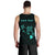 Hawaii Kakau Polynesian Three Turtles Map Personalized Men's Tank Top - Turquoise - Polynesian Pride