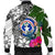 Northern Mariana Islands Men's Bomber Jacket White - Turtle Plumeria Banana Leaf - Polynesian Pride