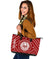 Tahiti Personalised Leather Tote Bag - Tahiti Seal In Polynesian Tattoo Style (Red) - Polynesian Pride