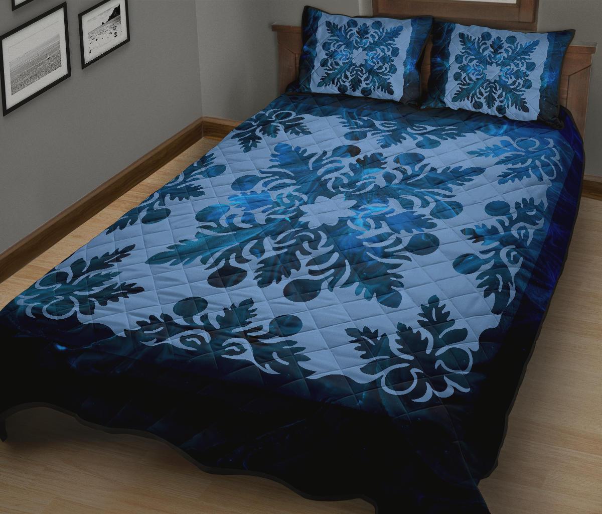 Hawaiian Quilt Double Breadfruit Quilt Bed Set - Polynesian Pride