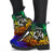 Tonga Leathet Boots - Rainbow Polynesian Pattern - Polynesian Pride