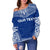 Guam Polynesian Chief Custom Personalised Women's Off Shoulder Sweater - Flag Version - Polynesian Pride