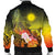 Marshall Islands Men's Bomber Jacket - Humpback Whale with Tropical Flowers (Yellow) - Polynesian Pride