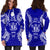 Niue Polynesian Hoodie Dress Map Blue - Polynesian Pride