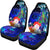 Pohnpei Car Seat Covers - Humpback Whale with Tropical Flowers (Blue) - Polynesian Pride