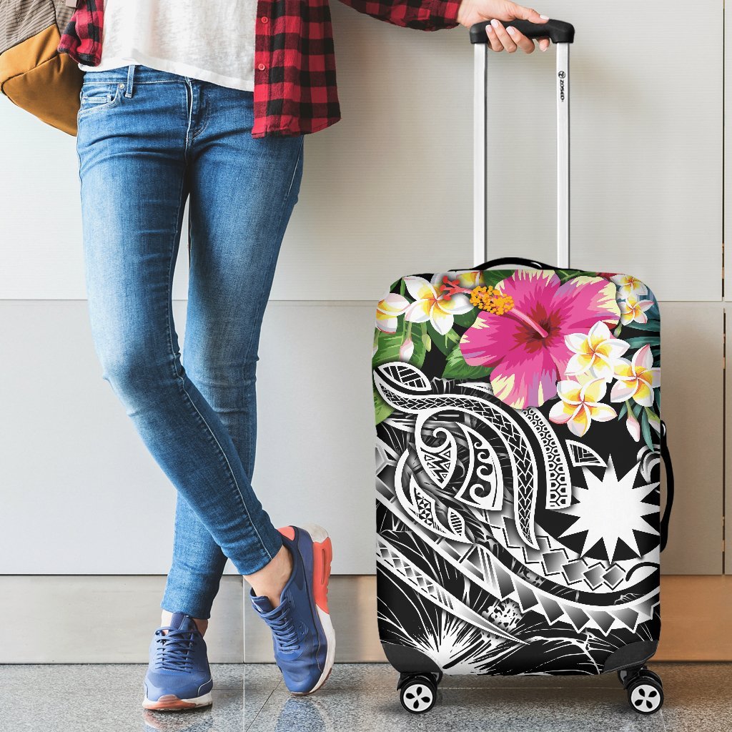 Nauru Polynesian Luggage Covers - Summer Plumeria (Black) Black - Polynesian Pride