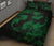 Hawaii Head Hammer Shark Hibiscus Green Quilt Bed Set - Polynesian Pride