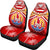 Tahiti Rugby Car Seat Covers Polynesian Coat Of Arms and Flag Universal Fit Red - Polynesian Pride