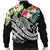 Kosrae Polynesian Men's Bomber Jacket - Summer Plumeria (Black) - Polynesian Pride