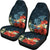 Hawaii Turtle Shark Manta Ray Hibiscus Plumeria Car Set Cover Universal Fit Blue - Polynesian Pride