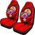 Tahiti Polynesian Custom Personalised Car Seat Covers - Floral With Seal Red - Polynesian Pride