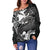 Polynesian Wallis and Futuna Women's Off Shoulder Sweater - White Shark Polynesian Tattoo - Polynesian Pride