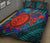 Hawaii Polynesian Quilt Bed Set - Hawaii Red Sea Turtle Map & Blue Hibiscus - Polynesian Pride