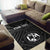 Tonga Personalised Area Rug - Tonga Seal With Polynesian Tattoo Style (Black) - Polynesian Pride