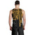 Hawaii Personalised Men's Tank Top - Kanaka Maoli With Polynesian Pattern In Heartbeat Style (Gold) - Polynesian Pride