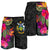 Solomon Islands All Over Print Men's Shorts - Polynesian Hibiscus Pattern Black - Polynesian Pride